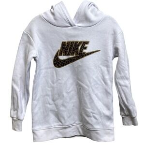 Nike Pullover Sweatshirt Hoodie Long Sleeves Logo Toddler 3T White (Read)